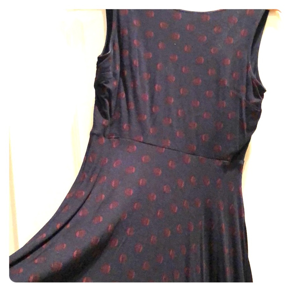 Ann Taylor LOFT navy polka dot dress